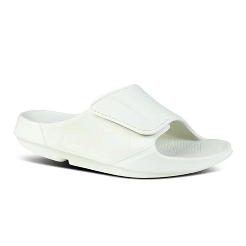 OOFOS(ウーフォス) 男女兼用 大人用 Ooahh スポーツ フレックス スライドスリッパ, コズミックグレー。, 14 Women/12 Men