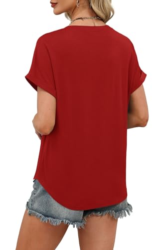 Image of WIHOLL Womens Blouses Spring Tops Short Sleeve Shirts Dressy Casual Summer Vacation Fashion Clothing 2026