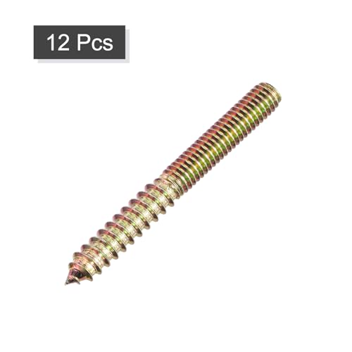 Image of uxcell 5 /16-18x3 Hanger Bolts, 12pcs Double Ended Screws Wood Dowel Screws for Furniture
