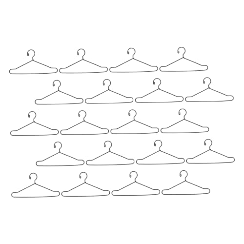 SOLUSTRE 20Pcs Mini Metal Doll Clothes Hangers Compact Wardrobe Hanger for Doll Outfits for Organizing Doll and Pet Clothing Promotes Cleanliness and Tidy Play Space