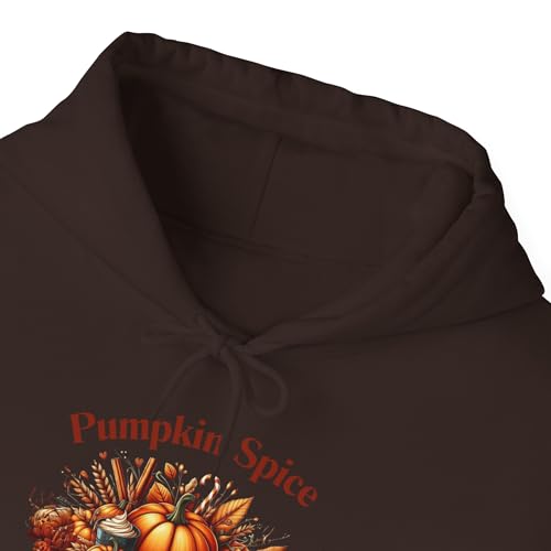 Unisex Hooded Sweatshirt - It's Pumpkin Spice Season | Cozy Fall Hoodie | Stylish for Crisp Autumn Days Dark Chocolate4