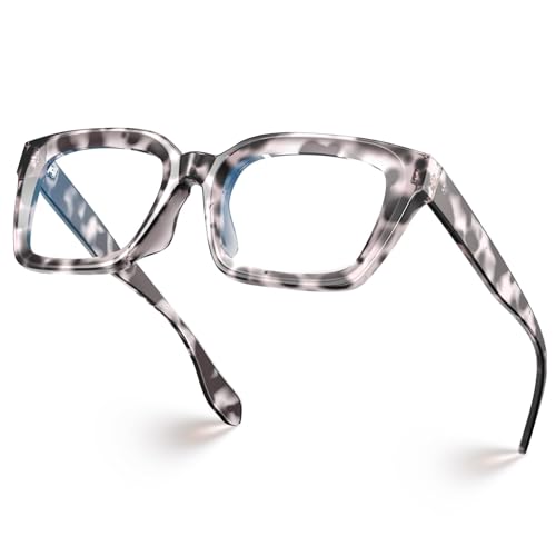 Image of VISOONE Chunky Square Anti Glare UV400 Blue Light Blocking Computer Glasses | 99% Digital Screen Filter Non-Prescription Clear Lens Thick Frame 32g Lightweight Eyewear Office for Men Women MONTANA