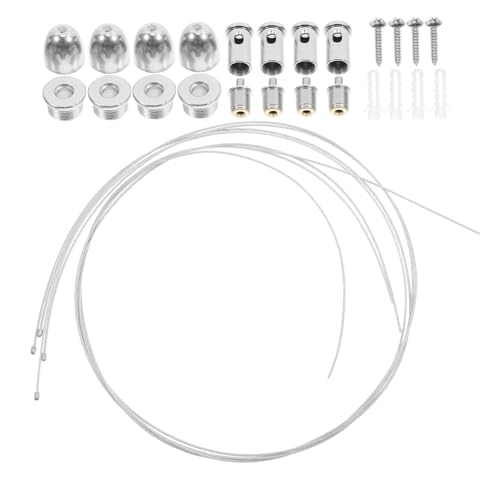 OSALADI Practical DIY Pendant Lamp Steel Wire 4pcs Hanging Wire Ropes 1m Panel Lights Advertising Signs