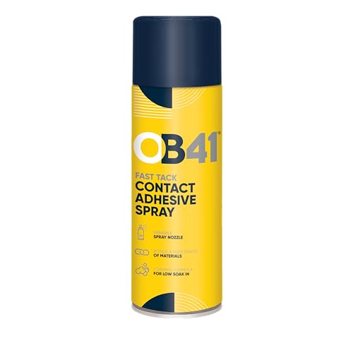 OB41 Fast Tack Contact Adhesive Spray - Quick-drying - Bonds a Variety of Materials - High-Strength Adhesive - Solvent Based - 500ml