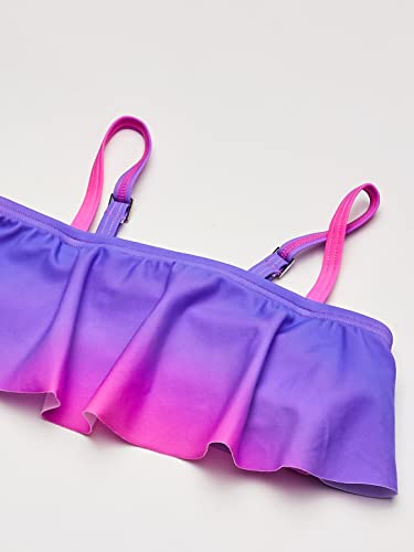 Kanu Surf girls Karlie Flounce Bikini Beach Sport 2 Two Piece Swimsuit, Janie Pink, 14 US2