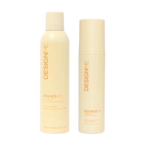 DESIGNME BOUNCE.ME Curl Gel &amp; Curl Mousse for Curly Hair | Defines &amp; Enhances Waves, Curls &amp; Coils | 48H Frizz &amp; Humidity Defense | Lasting, Touchable Hold