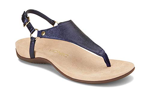 Vionic Women's, Kirra Sandal Navy Metallic 9 M