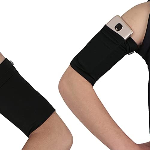 Small Cellphone Armband Keys Armband Earphone Cards Armband Wristband for Outdoor Running Jogging Trekking Camping Walking Skating Riding Cycling Gardening Jumping Yoga for Small Arm Women Men/Black