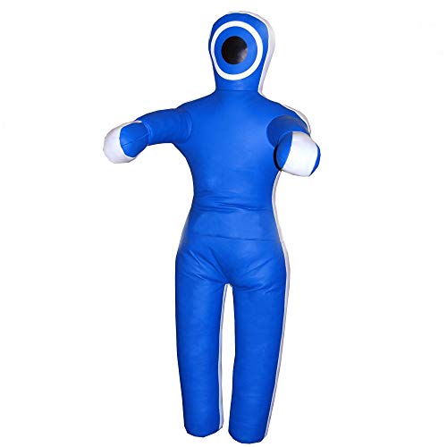 LEATHERAY MMA Jiu Jitsu Judo Punching Bag Grappling Dummy Blue Canvas-70 inches-Unfilled