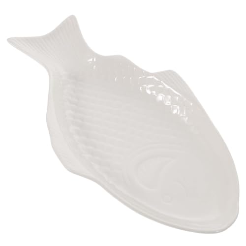 Garneck Piatto da pesce ovale in porcellana in set da 1 – Piatto da portata creativo per sushi – snack e dessert – ideale per ristoranti e casa