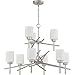 Craftmade Lighting 54629-SN Cadence - 9 Light 2-Tier Chandelier, Satin Nickel Finish with White Frosted Glass