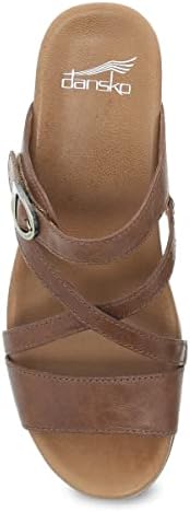 Ana Wedge Sandal for Women – Cushioned, Contoured Footbed for All-Day Comfort and Support – Adjustable Hook & Loop Strap with Buckle Detail – Lightweight Rubber Outsole Tan 11.5-12 M US | Image 1