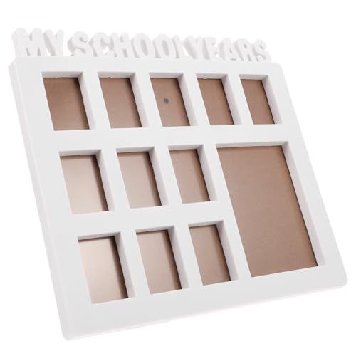 Garneck Back to School Decor Photo Frame School Years Memory Collage Boys and Girls School Day Frame White School Year Photo Holder