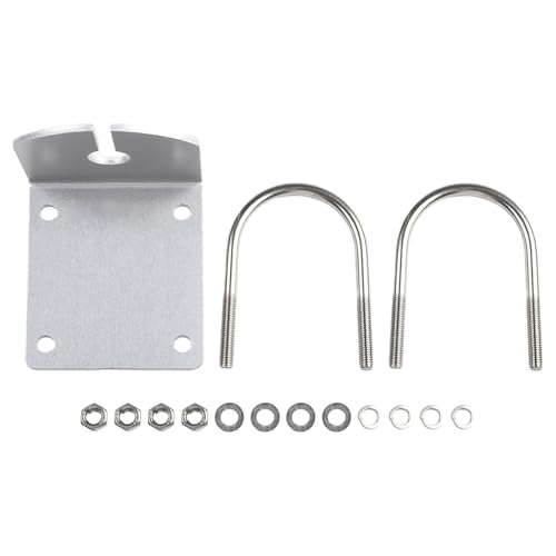 Wodsty Abrazadera de montaje en pared para antena en forma de L, mandíbula resistente para montaje seguro en mástil y poste, para antena N-K y antenas exteriores (18-228 cm de diámetro), tono plateado