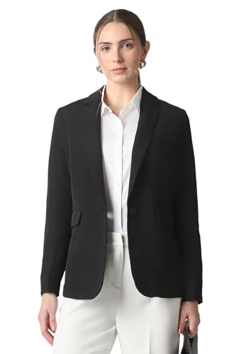 Buy Women Black Solid Blazer at Amazon.in - Image 2