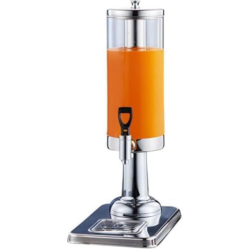 Vlfn ジュースサーバー ステンレススチール製 飲料ディスペンサー 大容量3L/6L/9L 保冷保温両用 透明バケツ 蛇口付き 梅酒 ジュース ビール 保存容器 軽量設計 持ち運び便利 アウトドア パーティー 店舗 家庭用 (3L)