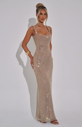 Sexy Sparky Sequin Prom Dress Square Neck Bodycon Formal Party Club Gown Tube Maxi Evening Dress3