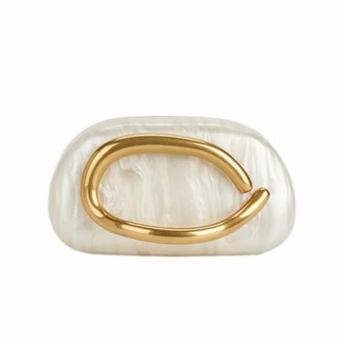 DEBIMY Women Acrylic Clutch Box Metal Handle Evening Bag Trendy Ladies Shoulder Crossbody Purse for Wedding Party Causal, Beige