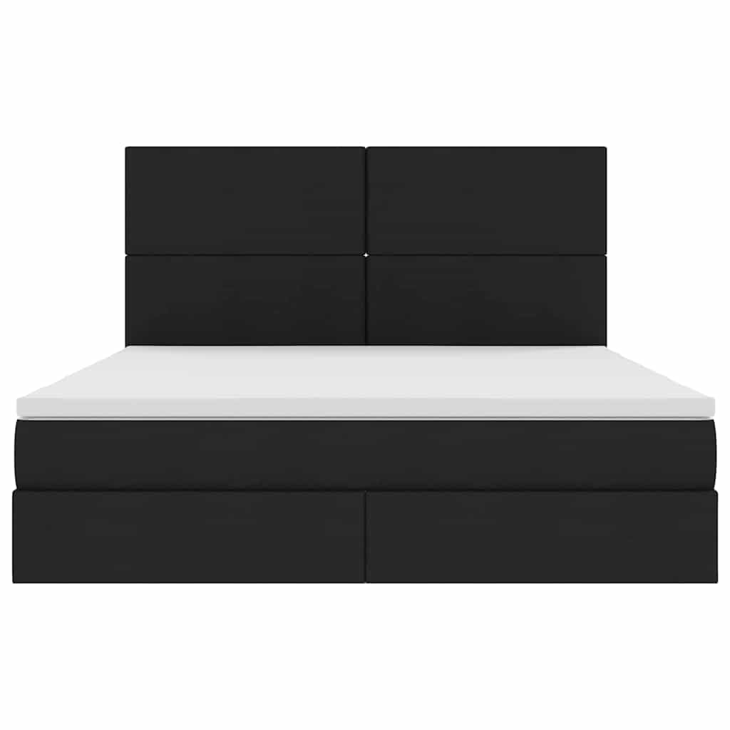 Ecopelle con sollevamento idraulico letto contenitore 160x200 Nero