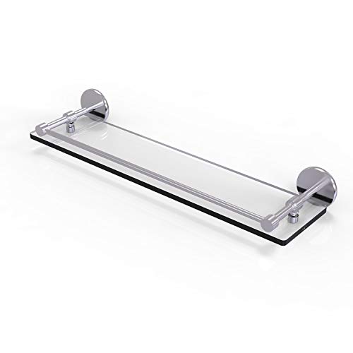 Flash Sale Buy 1 get 1 Allied Brass P1000-1/22-GAL-SCH 22 Inch Tempered Gallery Rail Glass Shelf, Satin Chrome