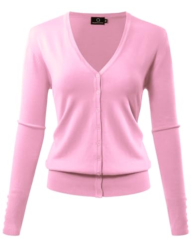 Image of Allsense Women's Long-Sleeve V-Neck Cardigan Sweater | Button Down, Lightweight Soft Knit