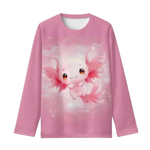 Image of Girls Long Sleeve Shirts Casual Crewneck Soft T-shirts for Girls 3-16 Years Old
