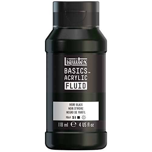 Liquitex BASICS Acrylic Fluid Paint, 4-oz Bottle, Ivory Black