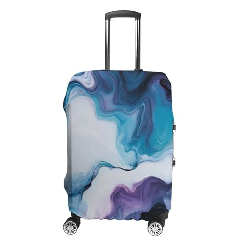 Abstract Blue Pattern Travel Luggage Cover for Suitcase 19-32 Inches Elastic Washable Baggage Protector