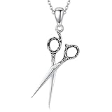 YAFEINI Hair Stylist Gifts Sterling Silver Scissors Hair Stylist Pendant Necklace Hairdresser Hairstylist Jewelry Gifts for Women Men