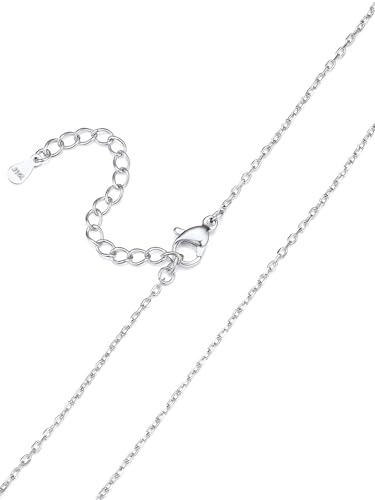 Suplight Kette ohne Anhänger Silber Damen Gliederkette 1,4mm Charm Collier Edelstahl Halsband Panzerkette dünne Rolokette, 48cm lang, Geschenk für Geburtstag