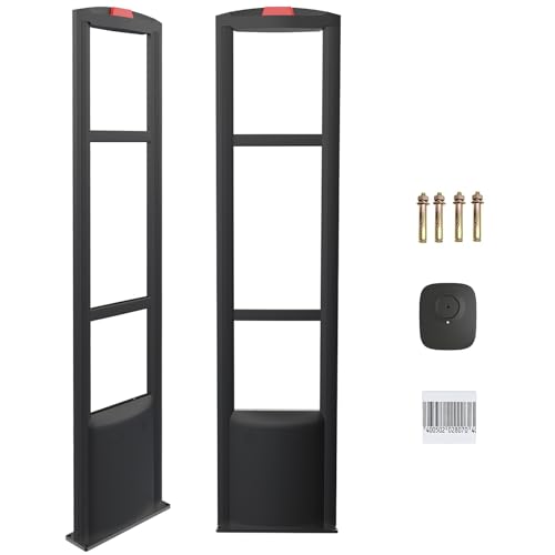 Retail Anti-Theft Equipment Sensor Kit,Security Tags Checkpoint EAS RF 8.2mhz Systems Sensor Sound Light Alarm with 100pcs Clothing Security Tags Magnet Tool Protection of Supermarkets Clothing Stores