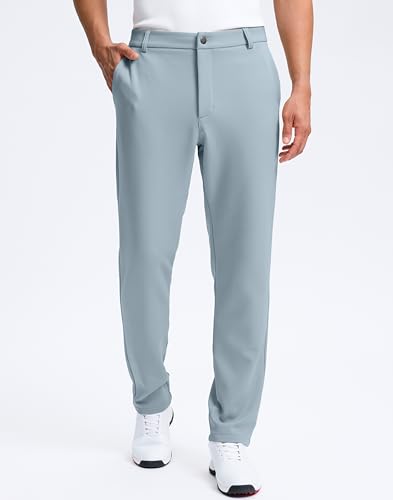 Pudolla Men's Fleece Lined Golf Pants 30"/32" Warm Comfy Dress Winter Water Resistant Pants Cold Weather Casual Trousers3