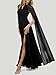 Lrady Women's Summer Wedding Guest Dress Halter Neck Sexy Split Cocktail Party Maxi Long Formal Dresses with Cape, Black, X-Large