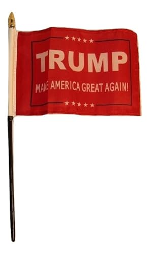President Trump 2024 America Great Red 4x6 Flag Desk Table Stick 100D