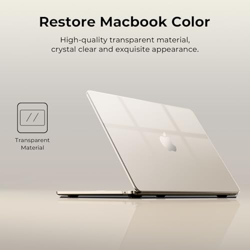 Image of EooCoo Case Compatible for New Apple MacBook Air 13 inch M5 2026 2025 2024 2022 M4 M3 M2,A3449 A3240 A3113 A2681 Touch ID,Mac Air 13.6 inch Laptop Protective Plastic Hard Shell Cover,Crystal Starlight