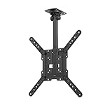 Hama TV Deckenhalterung 32“ - 65“ (Halterung für Fernseher schwenkbar, höhenverstellbar, Fernsehhalterung bis VESA 400x400 für LCD und OLED TVs, Traglast 40 kg, auch für Dachschräge) schwarz