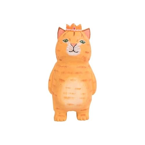 DIY木彫りの猫インテリアジュエリー手作りかわいい猫の置物の木製工芸品装飾品小動物鮮やかな色装飾車デスクトップギフト、男性、女性、猫好きの方へ子供アート収集家猫置物動物木彫りキーホルダリュックストラップアクセサリ幸運の猫富のデスクトップフィギュアA, XF