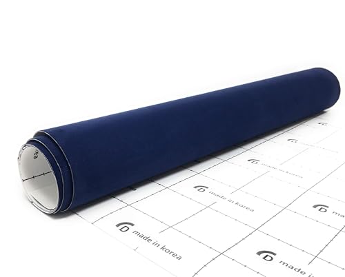 Image of Suede Fabric Wrap - Self Adhesive Film Sticker Silky Decal Sheet for Car Interior Furniture Upholstery DIY Elastic Stretch Peel and Stick (Navy, 17.5 in x 70 inch)