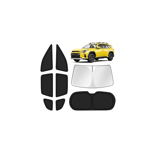 Image of KUST Car Window Shades for Toyota RAV4 2026 Windshield Sun Shade Side Window Cover UV Block Privacy Protection Accessories for Camping Blackout Rear Back Full Set 8PCS