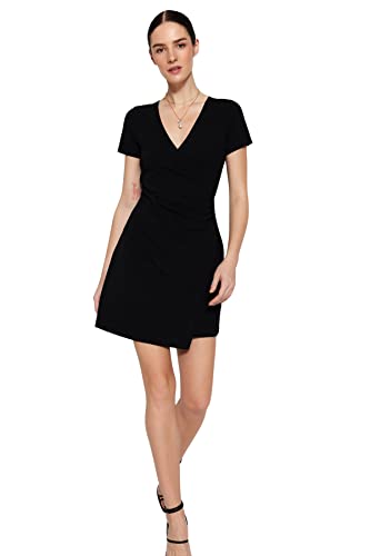 Robe drapée en maille fine premium au design asymétrique fluide