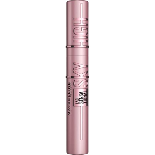 Maybelline New York, Máscara de Pestañas Lash Sensational Sky High con Cepillo Flexible y Extracto de Bambú, Volumen y Longitud Extrema para Pestañas Largas y Definidas, 7.2 ml, Tono 01, Negro