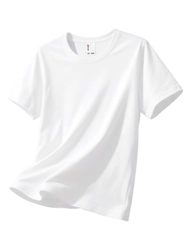 PATPAT Girls White Tshirt Size 9-10 Years White Cotton Shirts for Girls Summer Tops Basic Tees