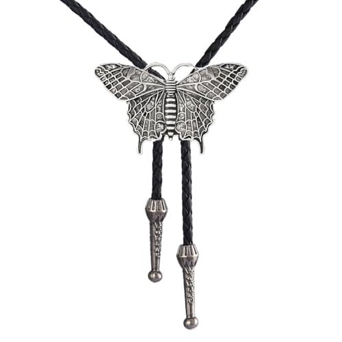 Image of Joxevyia Bolo Tie for Men Vintage Cow Skull Leather Rope Western Cowboy Necktie Vintage Bola Tie Gift for Him