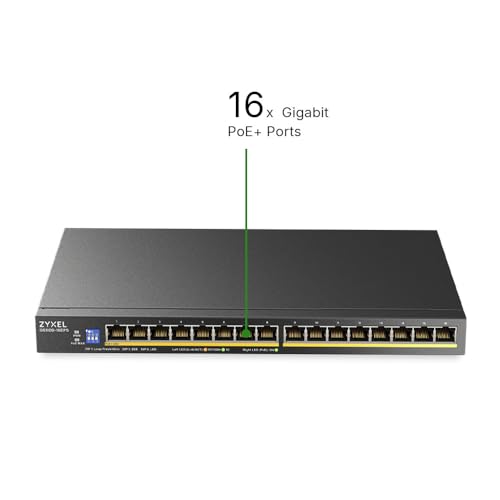Image of Zyxel 16 Port Network Ethernet Switch | Unmanaged | PoE+ | GS1100-16EPS