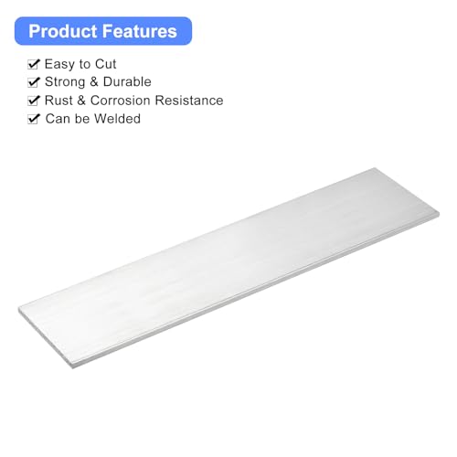 Image of uxcell Square Aluminum Flat Bar, 1 /4 inch Thick 2.8 inch Width 12 inch Length Square Aluminum Bar 6061 Aluminum Flat Plate, 5 x 70 x 305mm T6511 Solid New Mill Stock for Industrial Building