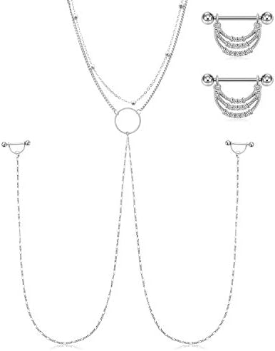 AceFun 14G Nipple Bar Nipple Rings Tongue Rings Straight Barbell for Nipple Piercing Jewelry Women