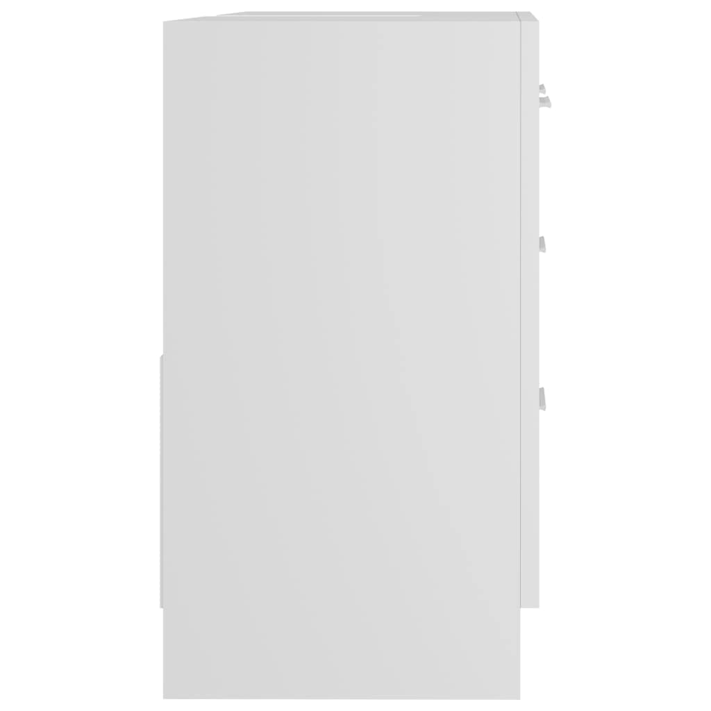 Mobile con Lavello Bianco 63x30x54 cm Legno Ingegnerizzato