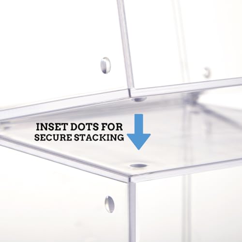 STORi Stackable Clear Plastic CD Organizers (2 Pack) Cube Jewel Case Holders Perfect for Theatre Room | Holds up to 12 CD Cases per Organizer | Made in USA