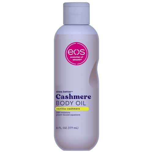 eos Cashmere Body Oil- Vanilla Cashmere, 24H Moisture, Plant-Based Squalane, 6 fl oz (Option 2)