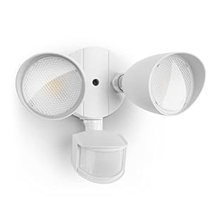 LUTEC 32W 2500 Lumen LED Security Lights Motion Sensor Light Outdoor, 5000K Daylight, IP65 Waterproof, Dusk to Dawn, Motion Detector Flood Light for Garage, Yard, Porch-White